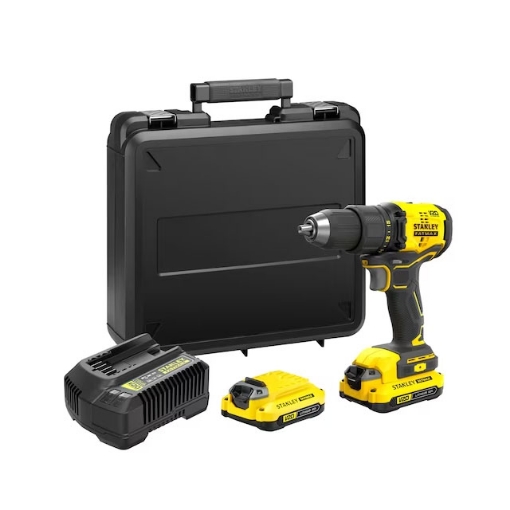 图片 18V STANLEY® FATMAX® V20 Cordless Brushless Drill Driver with 2 x 1.5Ah Lithium Ion Batteries and Kit Box-STSCD711D2K