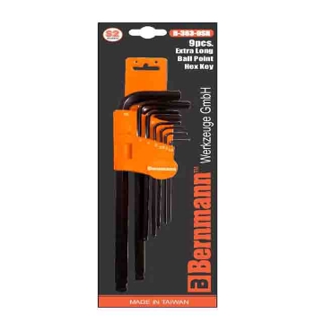 图片 BERNMANN 9Pcs. Extra Long Ball Point Hex Key - B-363-9SR