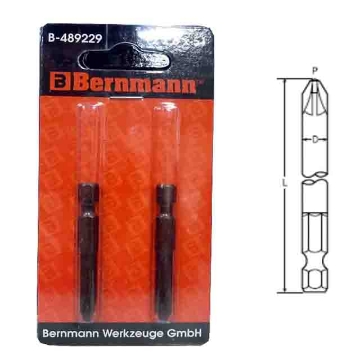 图片 BERNMANN 1/4" Hex Shank Cross Point Single End Screwdriver BIt B-424035