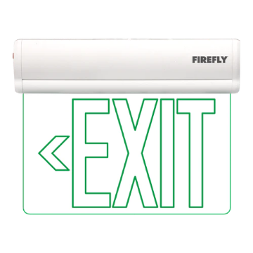 Firefly Single-Faced Exit Light with Wall / Ceiling Mount Option (Exit Left Arrow)