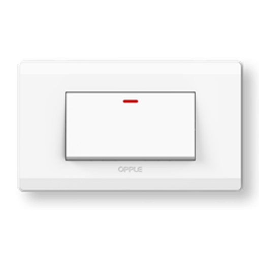 OPPLE 1 Gang 1 Way Wall Switch White and Dark Grey