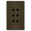 图片 ROYU Plano Series Dark Gray 3 Gang Universal Outlet Set - MDS115/DG