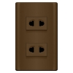 图片 ROYU Plano Series Dark Wood 3 Gang Universal Outlet Set - MDS113/DW