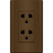 图片 ROYU Plano Series Dark Wood Duplex Universal Outlet with Ground & Shutter -  MD913/DW