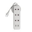 图片 ROYU 3 Gang Universal Extension Cord with 2 USB Ports - REDEC123/W